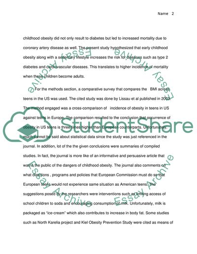 Childhood Obesity and its Risks