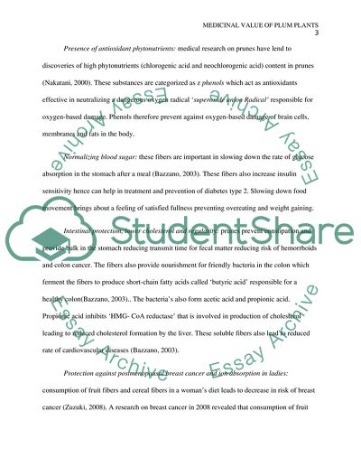 Medicinal Plant Value of the Plums