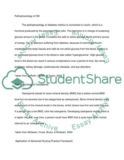 Application of Advanced Nursing Practice Framework