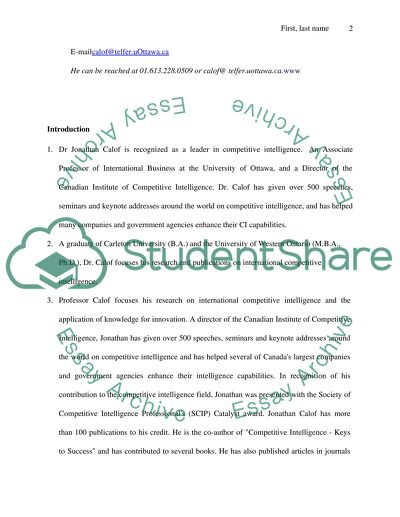 Intelligence profile