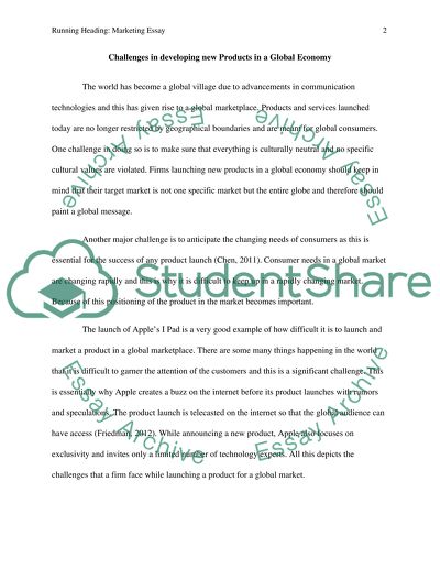 Challenges in developing new Products in a Global Economy