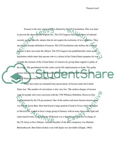 Treason Law in the US