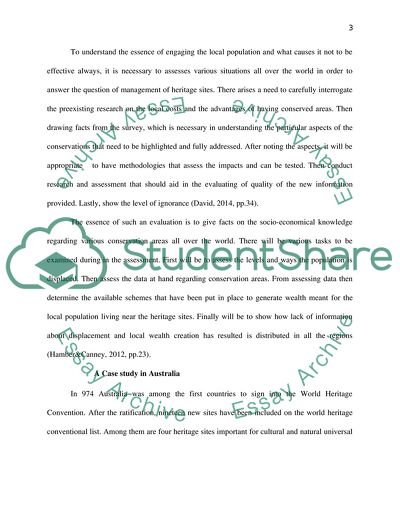 Involvement of the Local Population in Heritage Sites Management