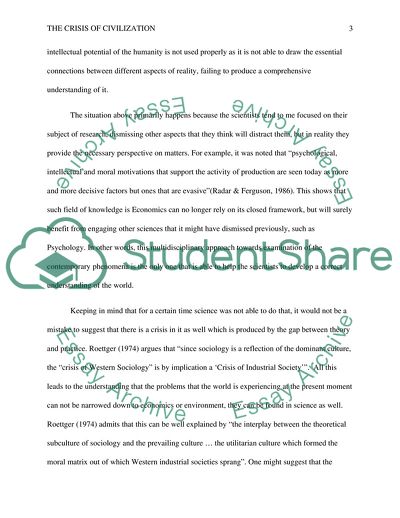 The Crisis of Civilization