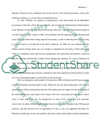 Margaret Thatcher and her political career