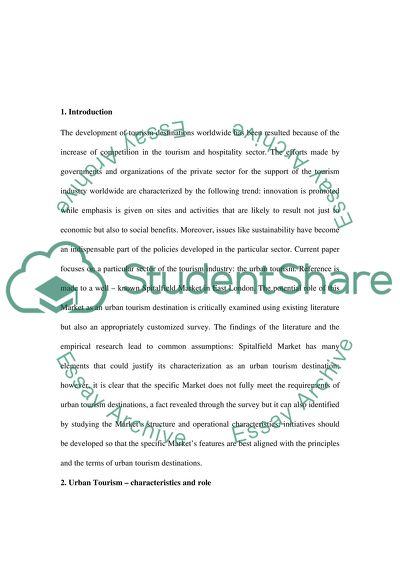 Urban tourism in East end London, a case of Spitalfield Market