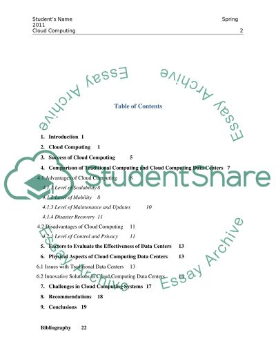 Cloud Computing Research Paper Example | Topics and Well Written Essays