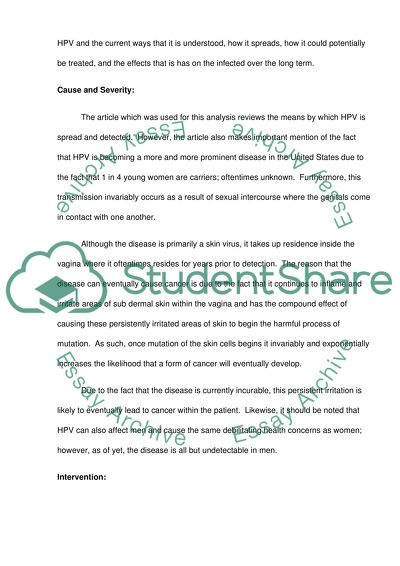 HPV An Increasing Epidemic among the Nations Youth