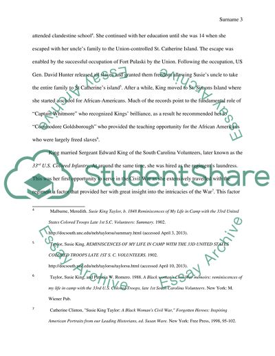 The Signifance of Susan King Taylor During The Civil War