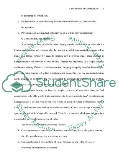 Consideration in Contract Law