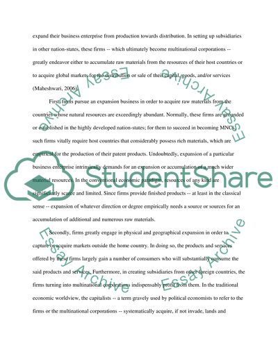 The Role of Multinational Corporations