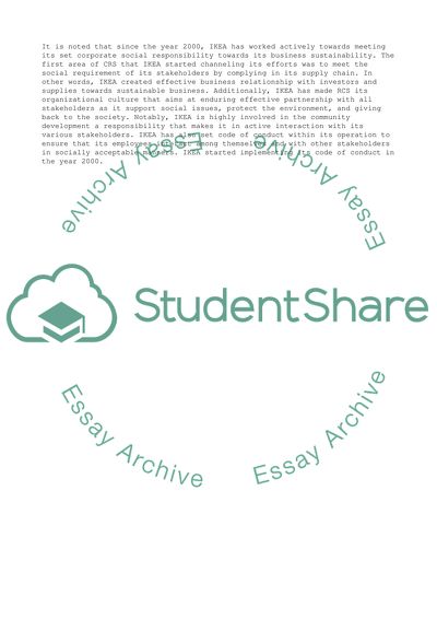 IKEAs Corporate Social Responsibility and Supply Management