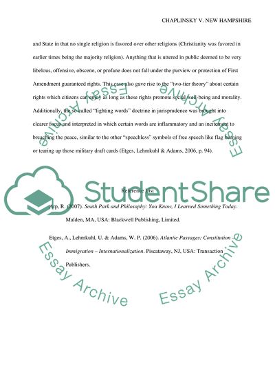 Chaplinsky v New Hampshire