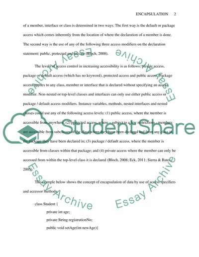 Encapsulation Research Paper