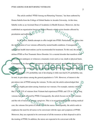 PTSD among our reurning veterans