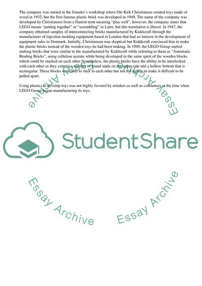 Strategic plan for LEGO Group Company