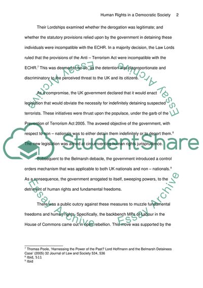 Infringement of Human Rights in a Democratic Society