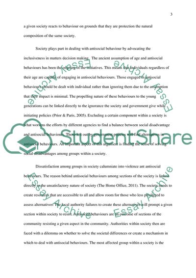 Antisocial Behaviours vs Invisible Socially Disadvantaged