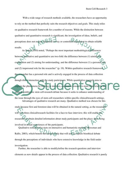 embryonic stem cell research thesis