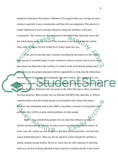 The impact of rape on the victims