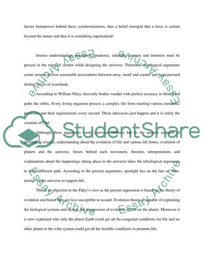 Teleological Arguments for Gods Existence