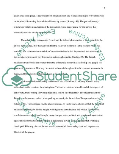 Relationship between French and Industrial Revolutions