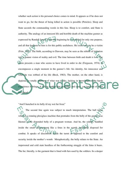 Research paper (The Death of the Ball Turret Gunner by Randall Jarrell, 1945)