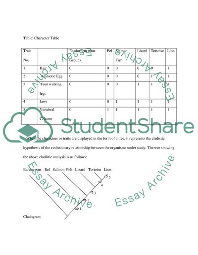 Phylogenetic relationships of a group of organisms