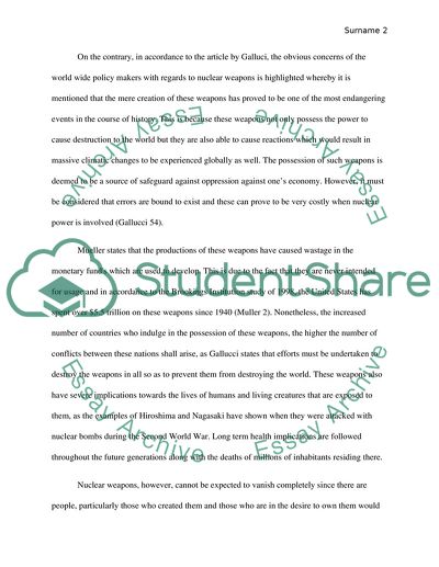 The reation and Incidence of Nuclear Weapons