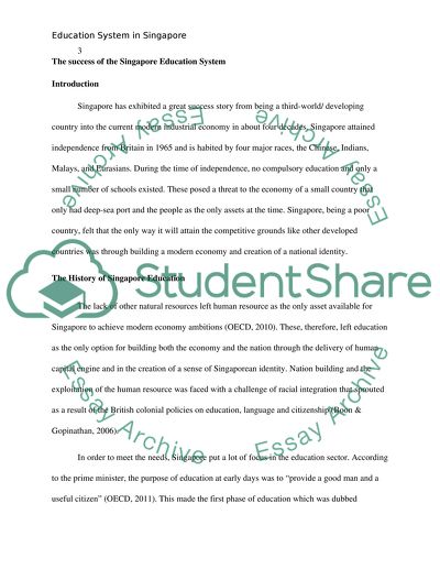 The success of the Singapore Education System