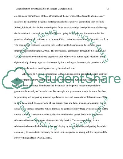 How much discrimination does an untouchable face in modern Indias casteless society