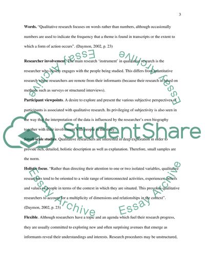Qualitative versus Quantitative Research