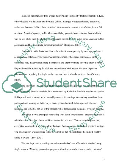 The marriage cure, inadequate solution of poverty