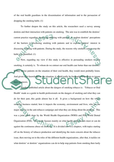 Oral Health and Smoking