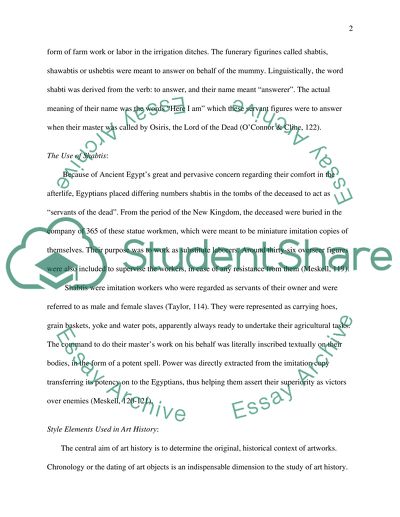 Egyptian shabtis style and description