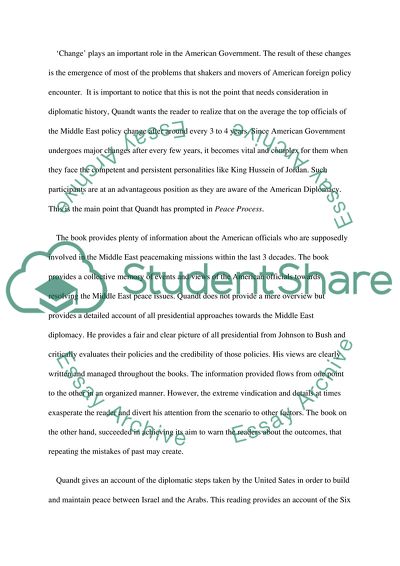 Peace Process: American Diplomacy and the Arab-Israeli Conflict since 1967 By William B. Quandt