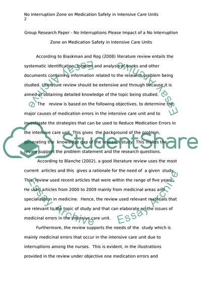 No Interruption Zone on Medication Safety in Intensive Care Units