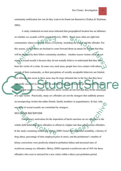 Sex Crimes Investigation