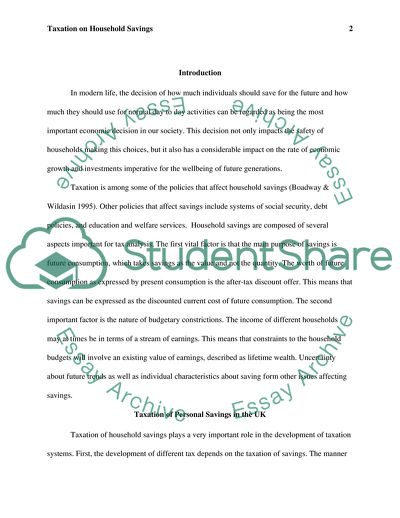Taxation of Life-Cycle Savings