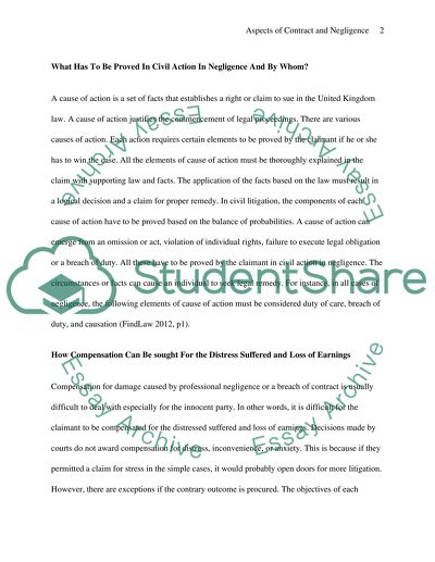 Aspects of Contract and Negligence