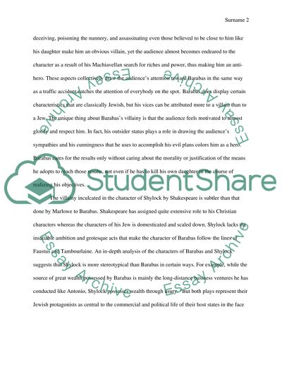 Critical paper about Shakespeares The merchant of venice & Marlowes The Jew of Malta