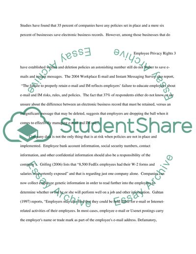 Employee Privacy Rights in the Workplace