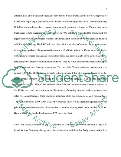 Relations between the Peoples Republic of China and the US