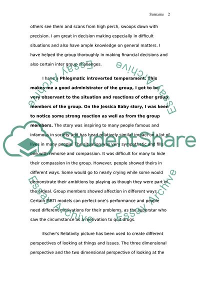 The Group`s: Myers-Briggs Type Indicator