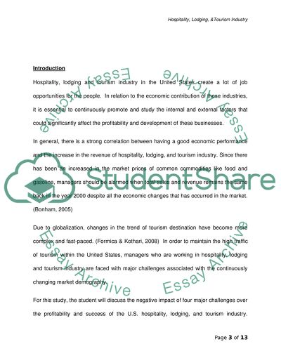 Hospitality, Lodging, &Tourism Industry