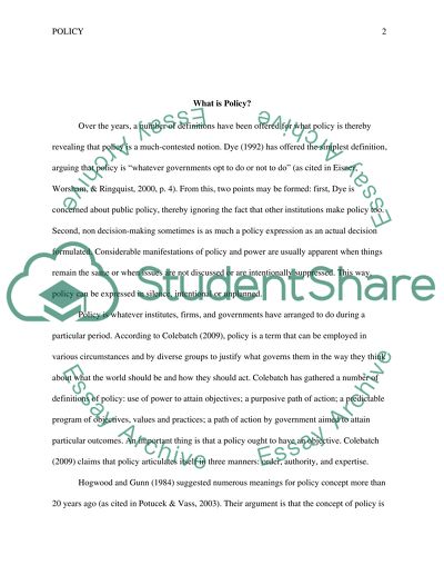 The Statement of Policy and Authority