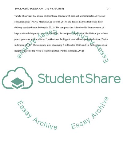 Packaging for Export 342 wk 7 forum
