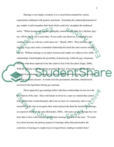 Opponents and Defenders of Gay Marriage