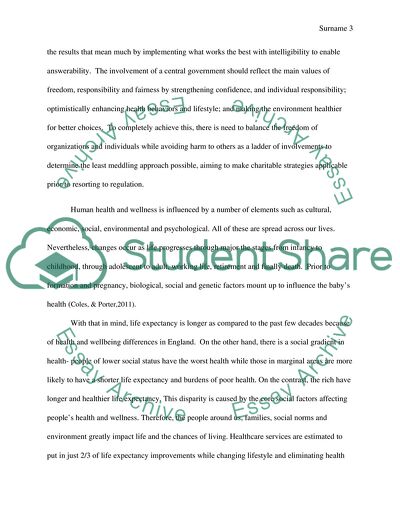 Healthy Lives, Healthy People and Its Impact upon Child Poverty