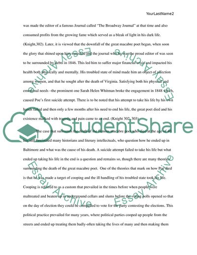 The Different Theories Surrounding the Death of Edgar Allan Poe